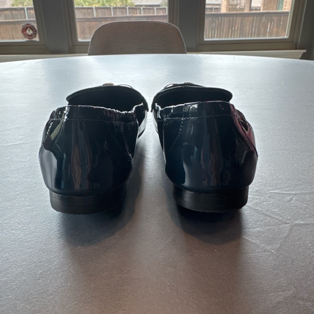 Tory Burch Patent Leather Loafers, Deep Navy | 8M - Picture 10 of 12